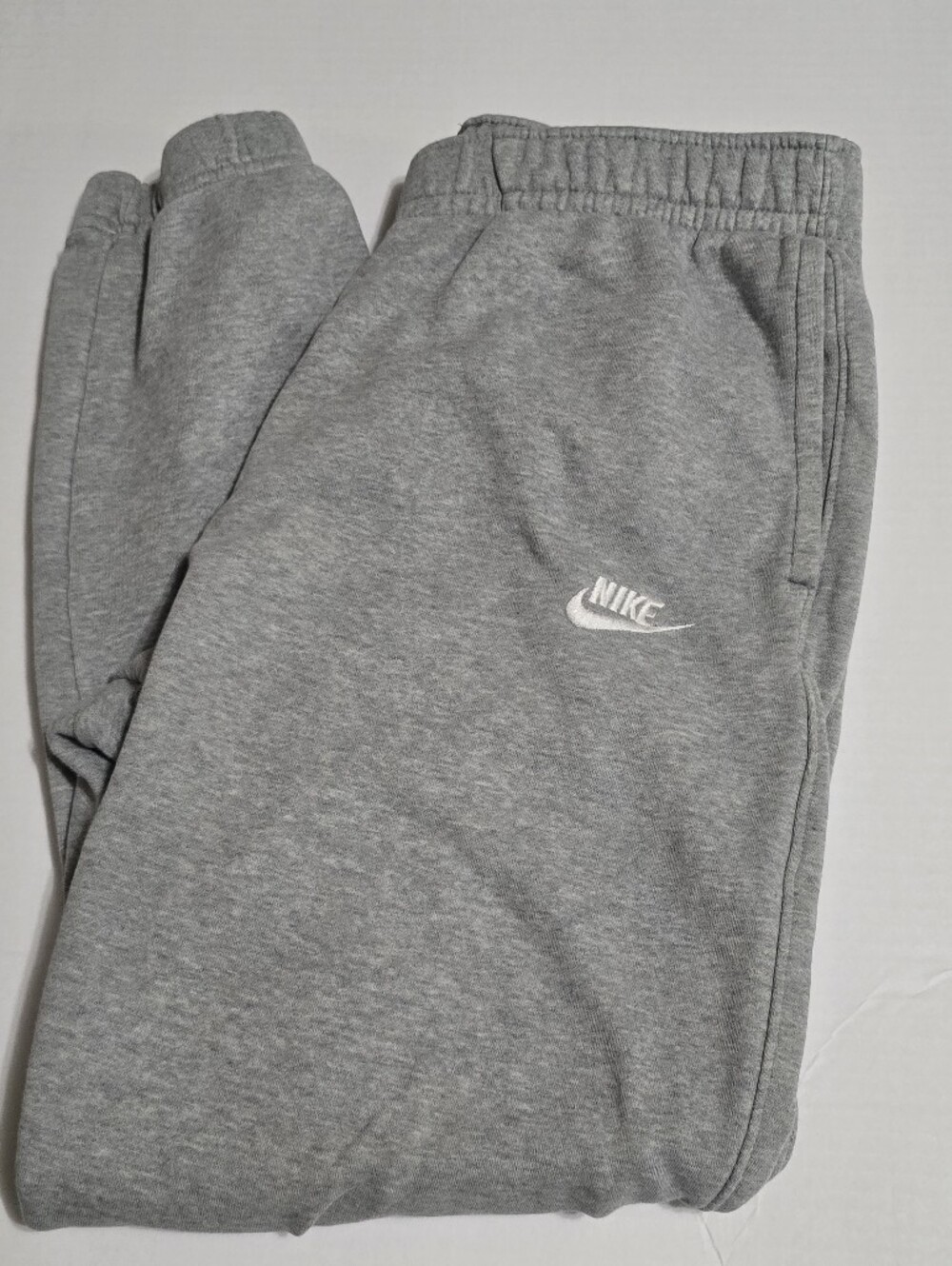 Nike Medium Gray Fleece Joggers with White Logo